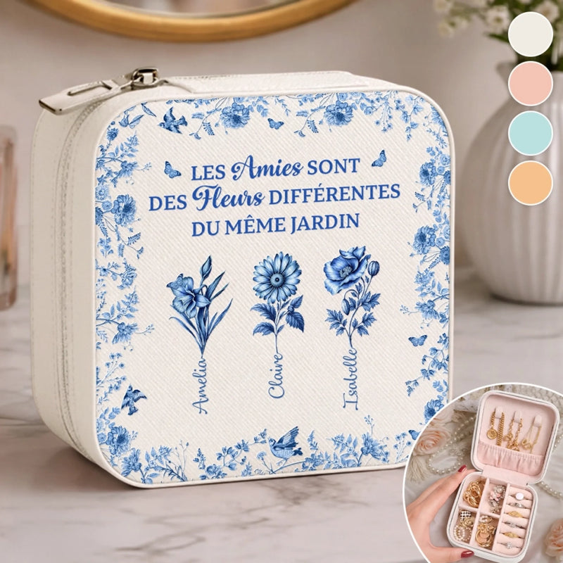 Boîte à Bijoux Carrée Personnalisée – Cadeau pour Amies, Sœurs – Amies pour la vie