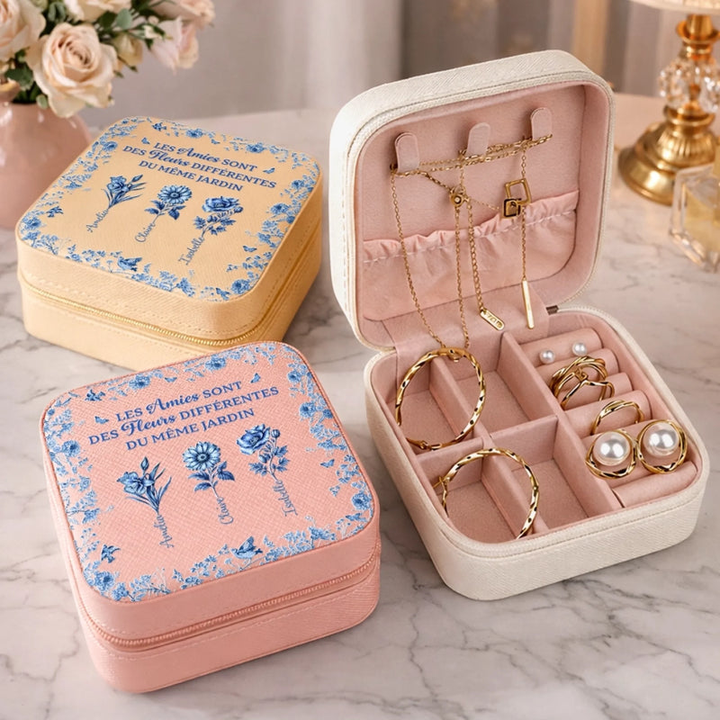 Boîte à Bijoux Carrée Personnalisée – Cadeau pour Amies, Sœurs – Amies pour la vie