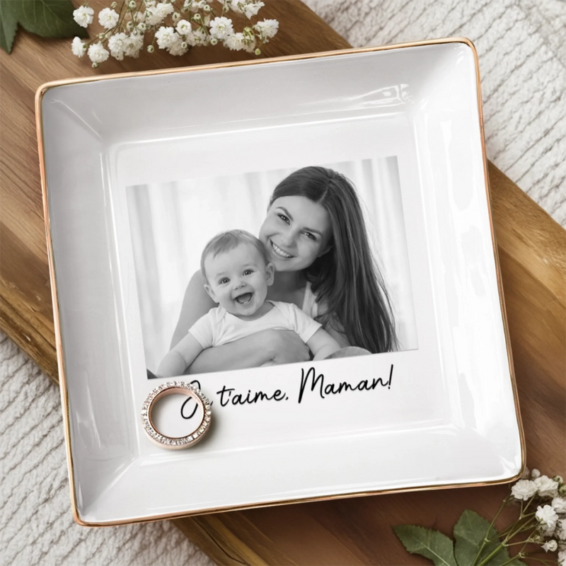 Vide-Poche À Bijoux Personnalisé Avec Photo – Cadeau Pour Maman – Tu Es Un Rayon De Soleil