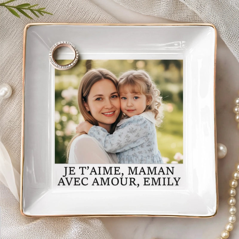 Vide-Poche À Bijoux Personnalisé Avec Photo – Cadeau Pour Maman – Maman, Ty Es La Pièce Qui Nous Rassemble