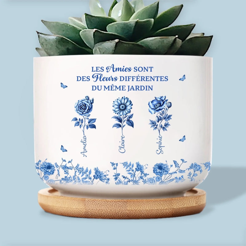 Pot de Fleurs en Céramique Personnalisé – Cadeau pour Sœurs, Amies – Comme Des Arbres, Nous Grandissons Ensemble