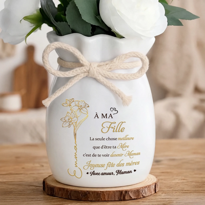 Vase À Fleurs Personnalisé Avec Corde – Cadeau Fête Des Pères Pour Fille – Le Plus Beau, V'est De Voir Mon Enfant Devenir Mère
