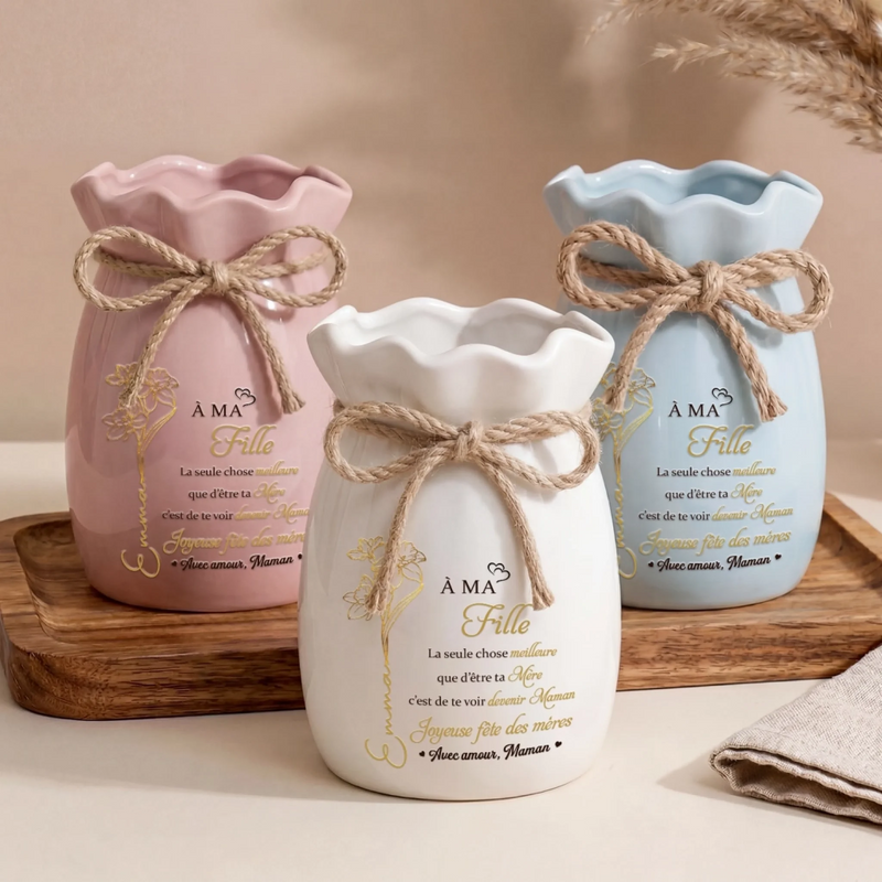Vase À Fleurs Personnalisé Avec Corde – Cadeau Fête Des Pères Pour Fille – Le Plus Beau, V'est De Voir Mon Enfant Devenir Mère