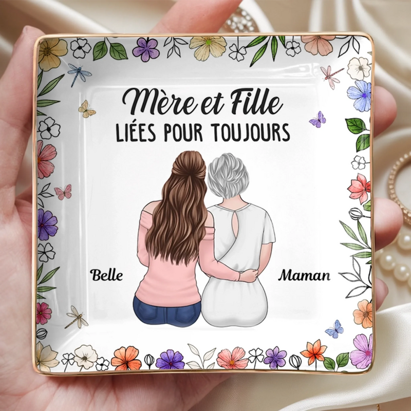 Vide-Poche À Bijoux Personnalisé – Cadeau Pour Fille – Maman T’aimera Toujours Et Sera Toujours à Tes Côtés