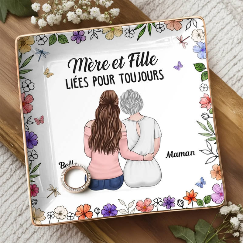 Vide-Poche À Bijoux Personnalisé – Cadeau Pour Fille – Maman T’aimera Toujours Et Sera Toujours à Tes Côtés