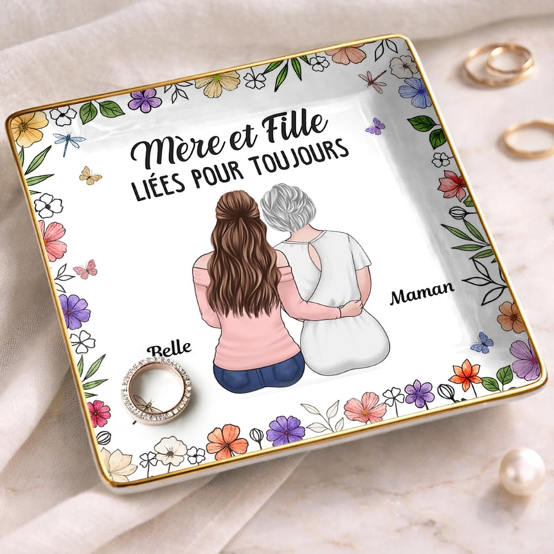 Vide-Poche À Bijoux Personnalisé – Cadeau Pour Fille – Maman T’aimera Toujours Et Sera Toujours à Tes Côtés
