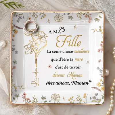 Vide-Poche À Bijoux Personnalisé – Cadeau Pour Fille – À Ma Fille, Avec Tout Mon Amour Maman