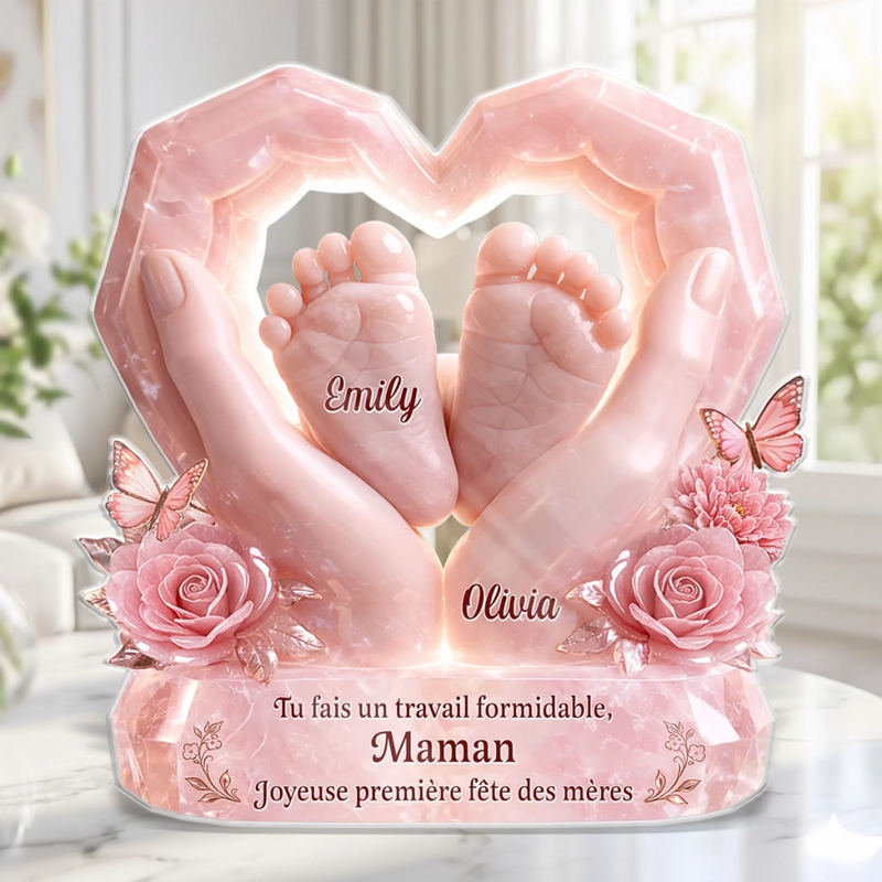 Plaque Acrylique Personnalisée - Cadeau Fête des Mères Pour Jeune Maman - Bonne Nouvelle Maman