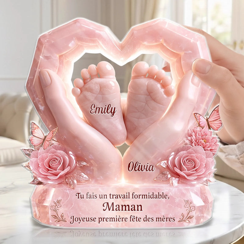 Plaque Acrylique Personnalisée - Cadeau Fête des Mères Pour Jeune Maman - Bonne Nouvelle Maman
