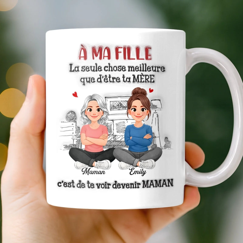Mug Personnalisé À Effet Imprimé 3D Gonflé - Cadeau Pour Fille - D'être Ta Mère et Père Est le Plus Beau Cadeau