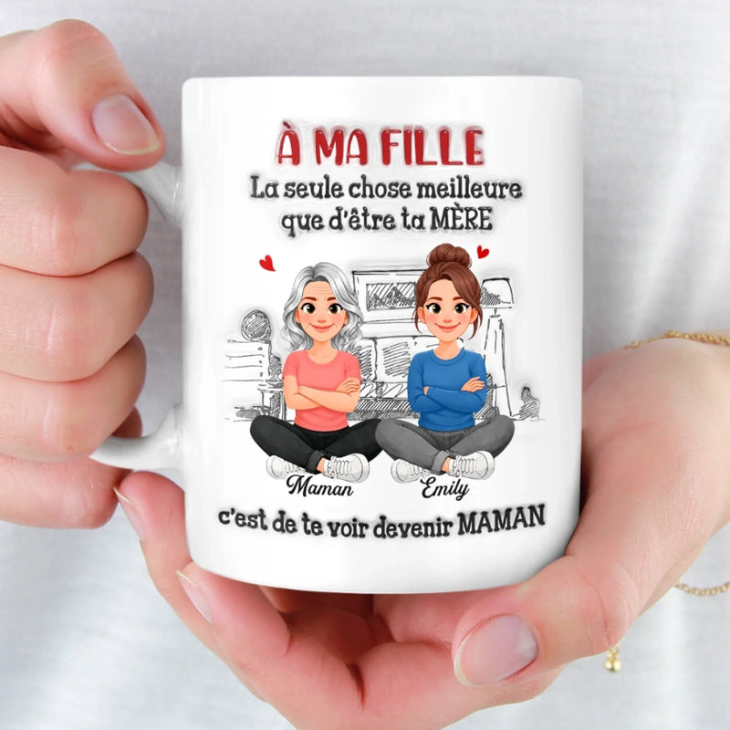 Mug Personnalisé À Effet Imprimé 3D Gonflé - Cadeau Pour Fille - D'être Ta Mère et Père Est le Plus Beau Cadeau