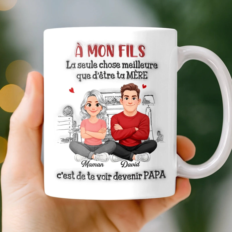 Mug Personnalisé À Effet Imprimé 3D Gonflé – Cadeau Pour Fils – À Notre Fils, Tu es Notre Plus Grande Fierté