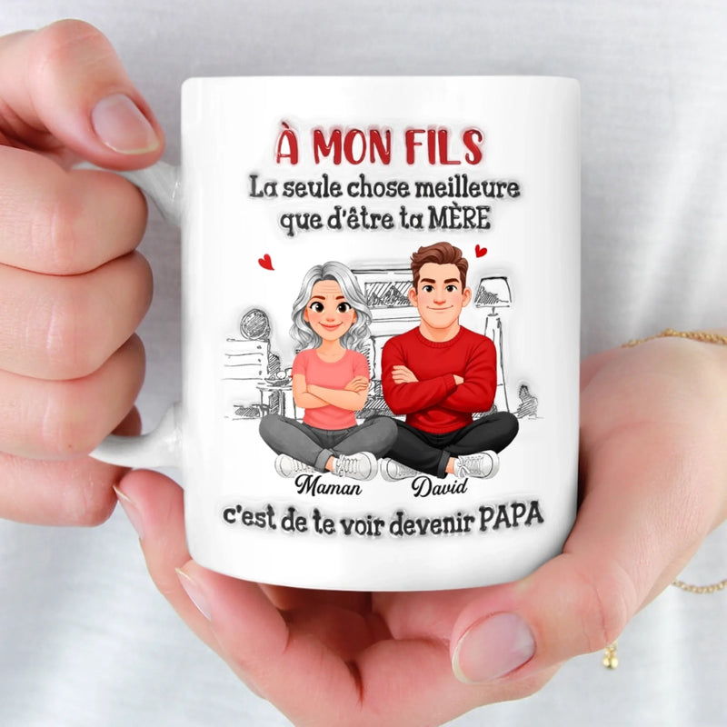 Mug Personnalisé À Effet Imprimé 3D Gonflé – Cadeau Pour Fils – À Notre Fils, Tu es Notre Plus Grande Fierté