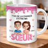 Mug Personnalisé À Effet Imprimé 3D Gonflé – Cadeau Pour Sœur – T'as De La Chance D'être Ma