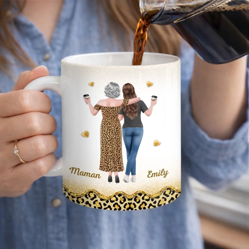 Mug Personnalisé À Effet Imprimé 3D Gonflé -  Cadeau Fête Des Mères Pour Fille - Même Avec Sa Famille, Elle Reste Mon Bébé