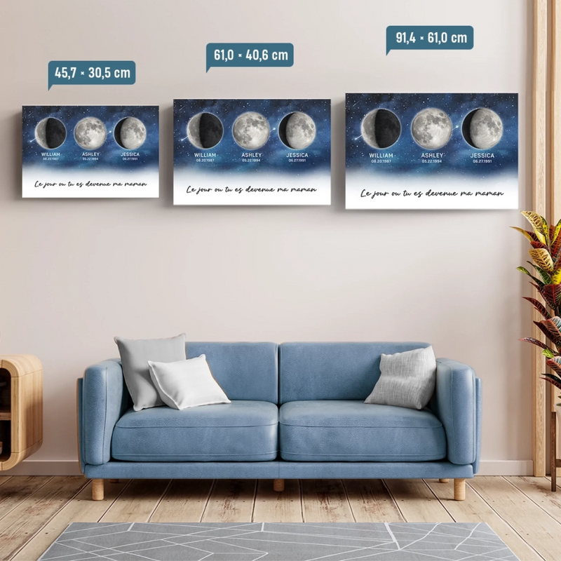 Toile Horizontale Personnalisée – Cadeau Pour Maman – Le Jour Ou Tu Es Devenue Ma Maman