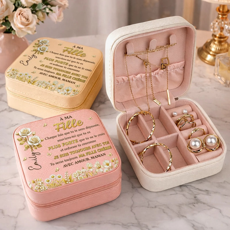 Boîte à Bijoux Carrée Personnalisée – Cadeau pour Fille – Souviens-toi Que Tu Es Plus Forte Que Tu Ne Le Crois