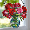 Ornement Suncatcher de Fenêtre Personnalisé – Cadeau Fête des Mères, Anniversaire pour Maman, Mamie – Ses fleurs fleurissent pour toujours