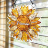 Ornement Suncatcher Tournesol de Fenêtre Personnalisé – Cadeau Fête des Mères, Anniversaire pour Maman, Mamie – Le rayon de soleil de notre famille
