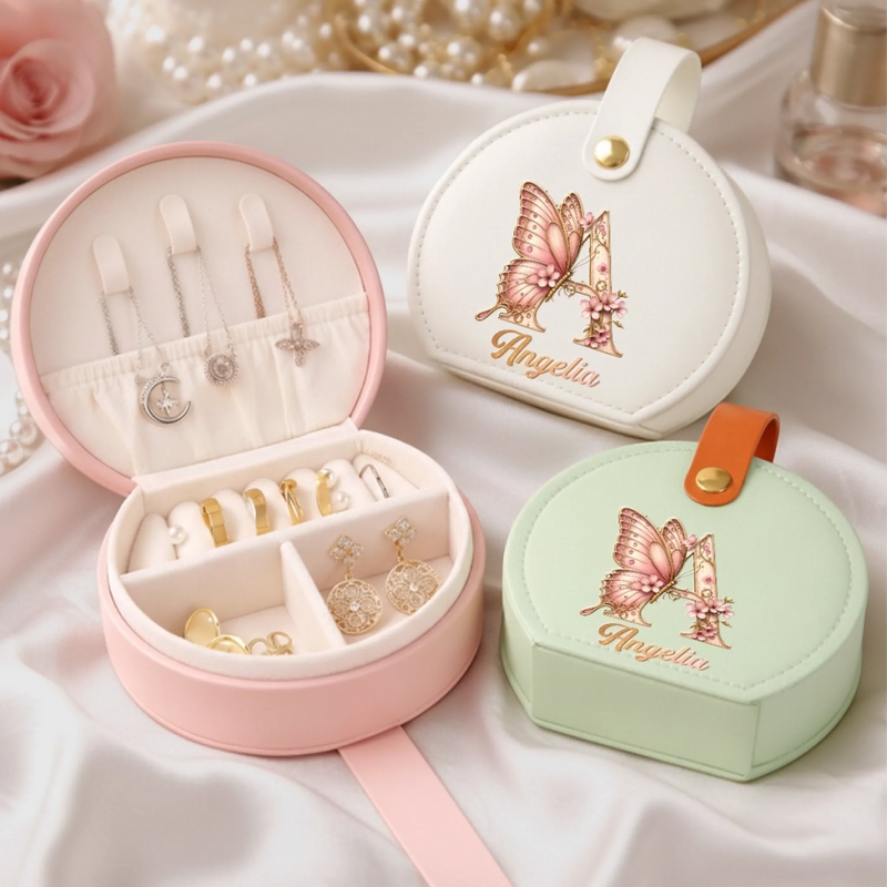 Boîte à Bijoux avec Poignée Personnalisée – Cadeau pour Famille  – Ton Signe Distinctif