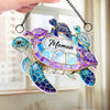 Ornement Suncatcher de Fenêtre Personnalisé – Cadeau pour Maman – Famille De Tortues Chaudes