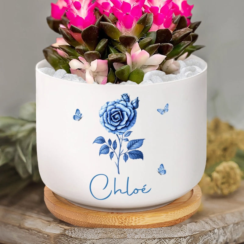 Pot de Fleurs en Céramique Personnalisé – Cadeau pour Fille – Quel Bonheur De Te Voir Devenue Maman