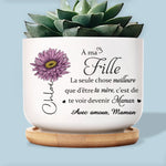 Pot de Fleurs en Céramique Personnalisé – Cadeau pour Fille – Devenue Maman, Quel Bonheur