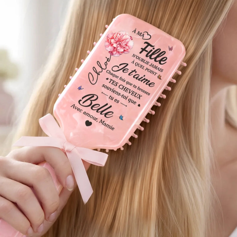 Brosse à Cheveux Plate Personnalisée – Cadeau pour Fille – Souviens-toi Que Tu Es Belle