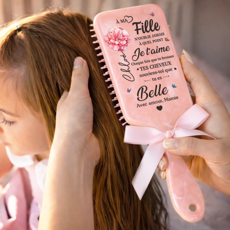 Brosse à Cheveux Plate Personnalisée – Cadeau pour Fille – Souviens-toi Que Tu Es Belle