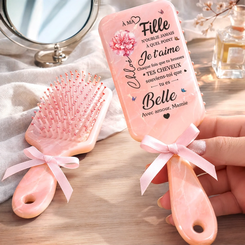 Brosse à Cheveux Plate Personnalisée – Cadeau pour Fille – Souviens-toi Que Tu Es Belle
