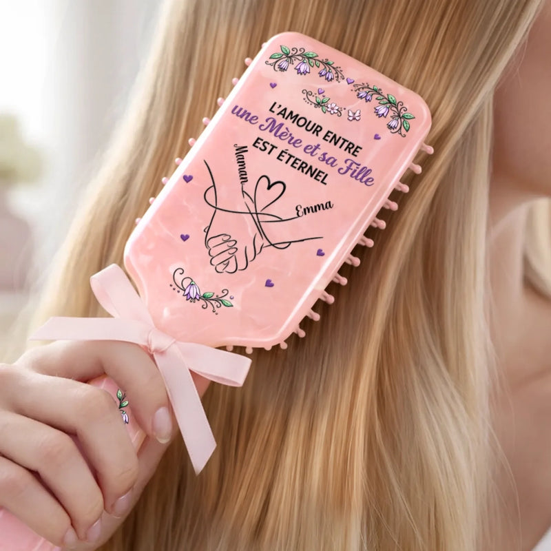 Brosse à Cheveux Plate Personnalisée – Cadeau pour Maman – Le Lien Entre Une Mère Et Sa Fille