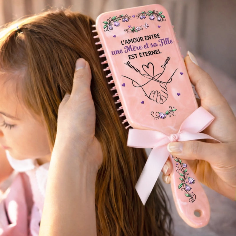 Brosse à Cheveux Plate Personnalisée – Cadeau pour Maman – Le Lien Entre Une Mère Et Sa Fille