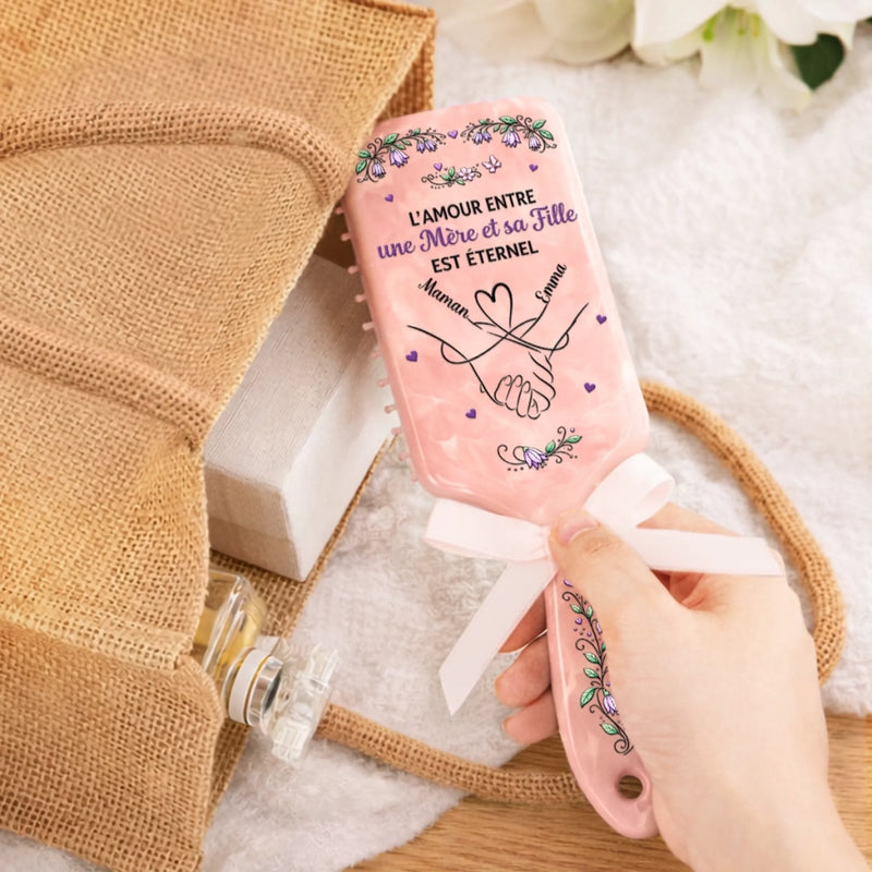 Brosse à Cheveux Plate Personnalisée – Cadeau pour Maman – Le Lien Entre Une Mère Et Sa Fille