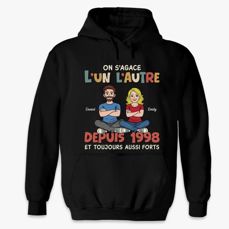 T-Shirt Unisexe Personnalisé – Cadeau Pour Couple – On S'agace Et Toujours Aussi Forts