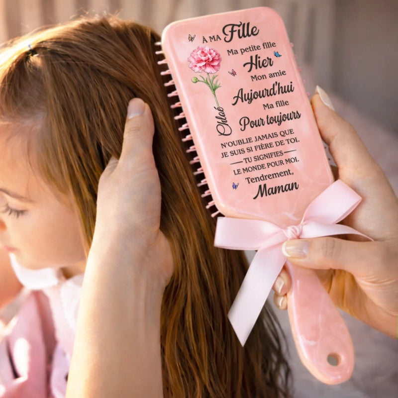 Brosse à Cheveux Plate Personnalisée – Cadeau pour Fille – Le Monde Pour Moi