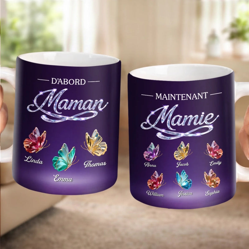 Mug Personnalisé À Effet Imprimé 3D Gonflé -  Cadeau Pour Mamie - D'abord Mère, Maintenant Mamie