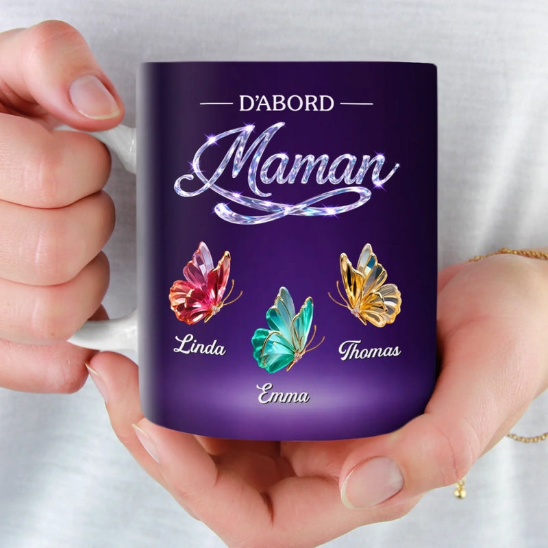 Mug Personnalisé À Effet Imprimé 3D Gonflé -  Cadeau Pour Mamie - D'abord Mère, Maintenant Mamie