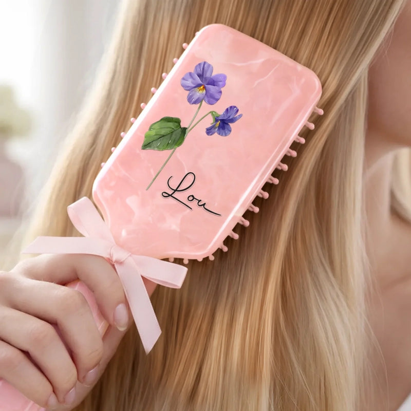 Brosse à Cheveux Plate Personnalisée – Cadeau pour Famille – La Mère Est La Plus Belle Des Fleurs