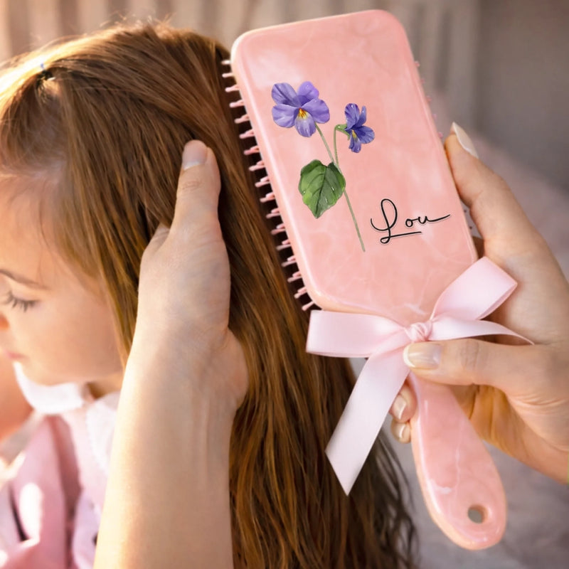 Brosse à Cheveux Plate Personnalisée – Cadeau pour Famille – La Mère Est La Plus Belle Des Fleurs