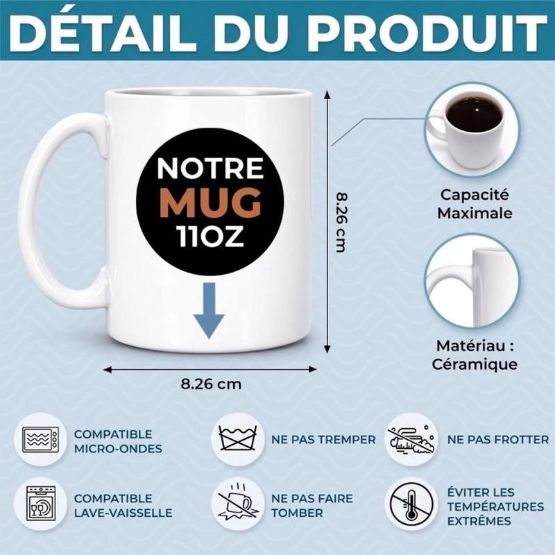 Mug Personnalisé À Effet Imprimé 3D Gonflé –  Cadeau fête des mères pour Maman Chien/Chat – À Ma Maman Incroyable