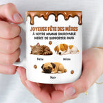 Mug Personnalisé À Effet Imprimé 3D Gonflé –  Cadeau fête des mères pour Maman Chien/Chat – À Ma Maman Incroyable