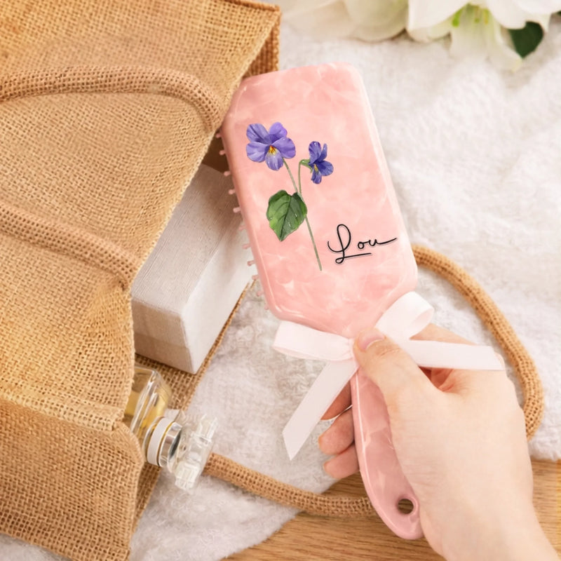 Brosse à Cheveux Plate Personnalisée – Cadeau pour Famille – La Mère Est La Plus Belle Des Fleurs