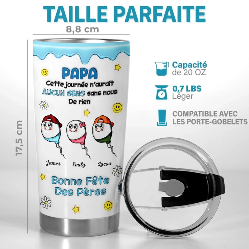 Gobelet Isotherme Personnalisé – Cadeau Fête des Pères Pour Papa – Cette Journée N'aurait, Aucun Sens Sans Nous