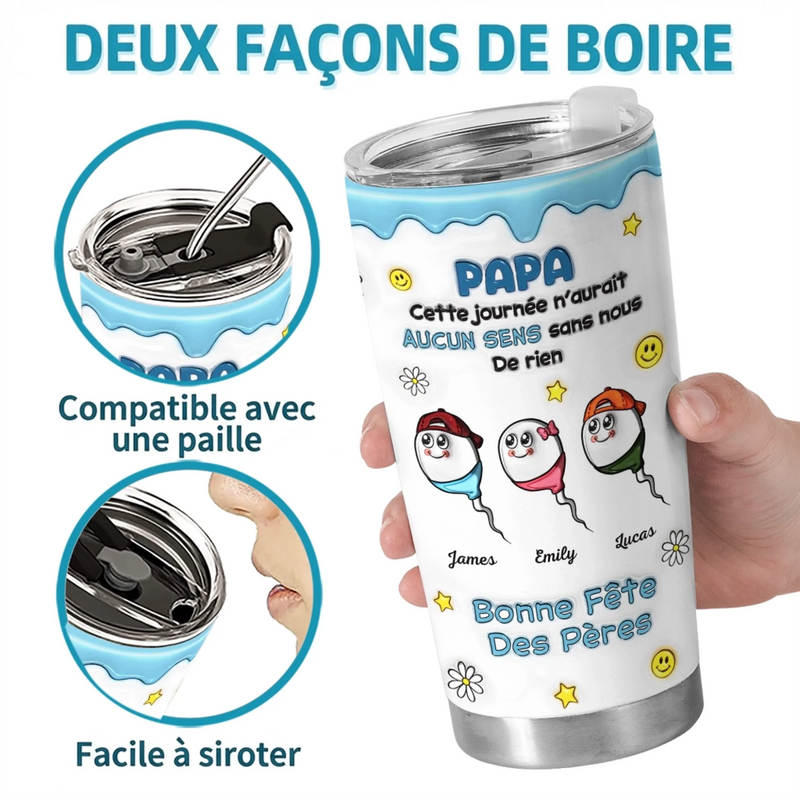 Gobelet Isotherme Personnalisé – Cadeau Fête des Pères Pour Papa – Cette Journée N'aurait, Aucun Sens Sans Nous