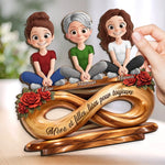 Plaque en Bois 2 Couches Personnalisée avec Support – Cadeau pour Maman, Grand-mère – Pour toujours