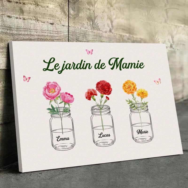 Toile Horizontale Personnalisée – Cadeau Pour Maman, Mamie – Le jardin de Mamie
