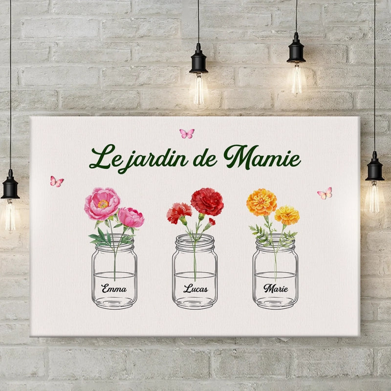 Toile Horizontale Personnalisée – Cadeau Pour Maman, Mamie – Le jardin de Mamie
