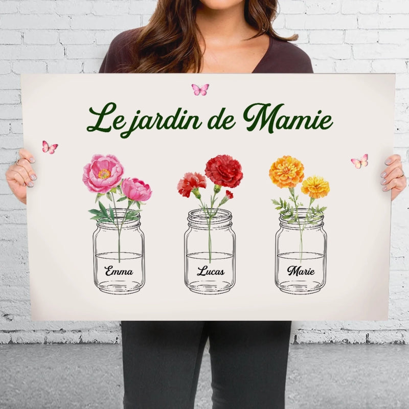 Toile Horizontale Personnalisée – Cadeau Pour Maman, Mamie – Le jardin de Mamie