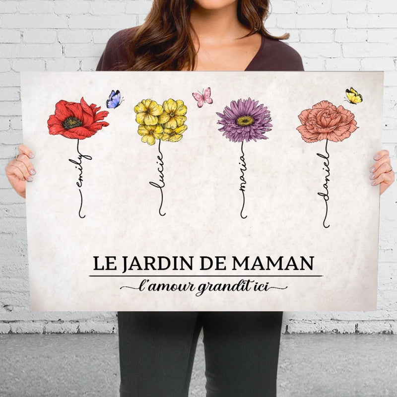 Toile Horizontale Personnalisée – Cadeau Pour Maman, Mamie – Où pousse tout notre amour