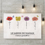 Toile Horizontale Personnalisée – Cadeau Pour Maman, Mamie – Où pousse tout notre amour